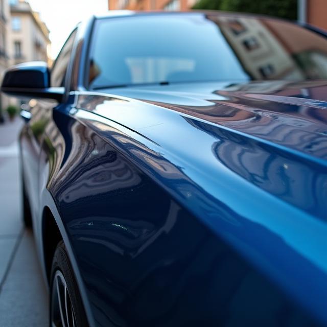 Shiny sedan after wash