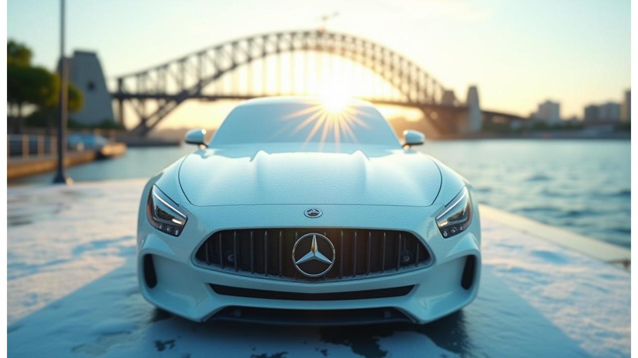 Freshly washed car with Sydney Harbour Bridge backdrop