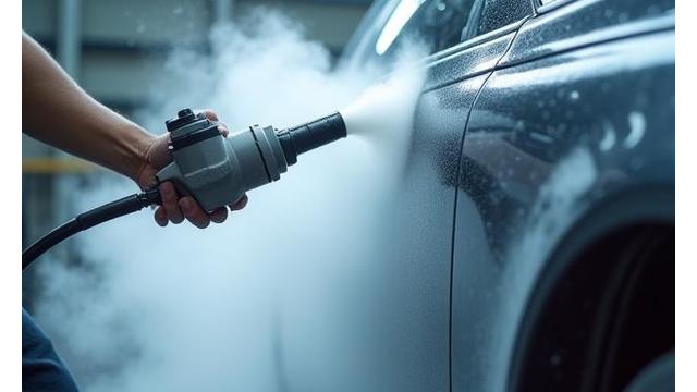 Steam blaster demonstration